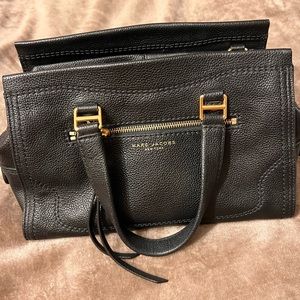 MARC JACOBS Black Cruiser Leather Convertible Satchel Purse